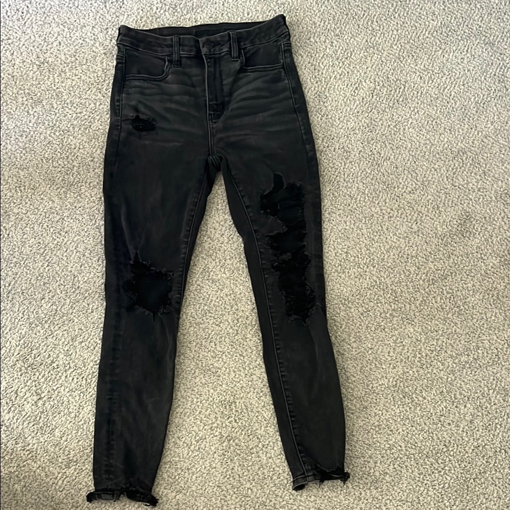 Black Distressed Women's Jeans